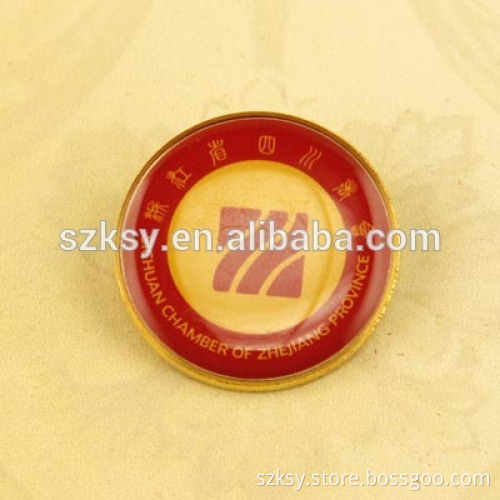 Custom metal pin label with clothing